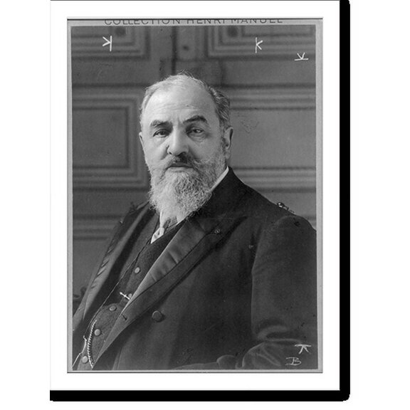 Historic Print, [León Victor Auguste Bourgeois, 1851-1925, half-length portrait, seated, facing left], 16" x 20"