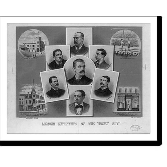 Historic Print, Leading exponents of the manly art"", 16" x 20"