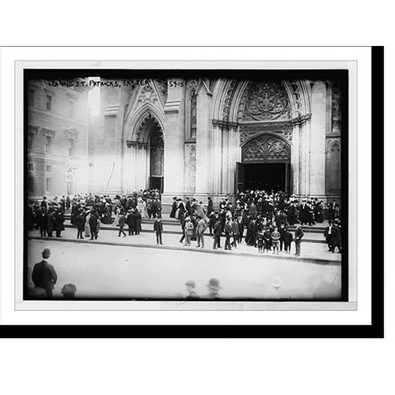 Historic Print, Leaving St. Patrick's Cathedral after Easter Service, 5th Ave., New York, 18" x 24"