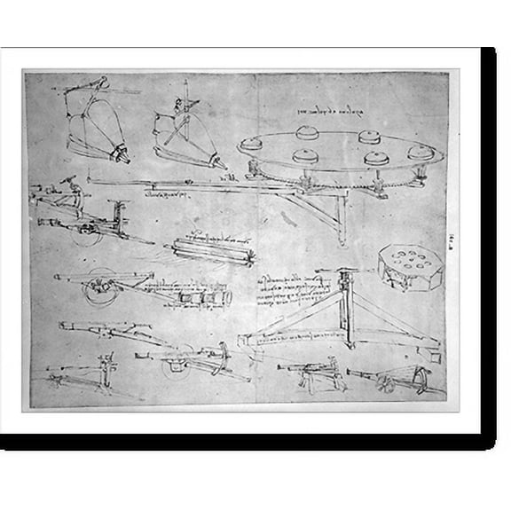 Historic Print, [Leonardo DaVinci. Inventions] - 3, 16" x 20"