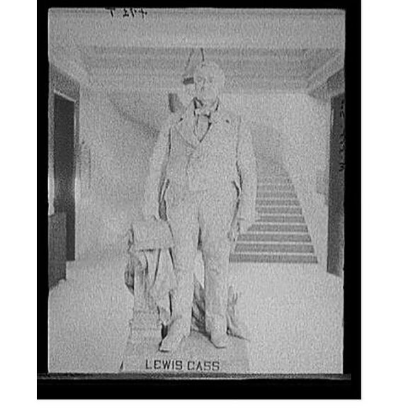 Historic Print, [Lewis Cass, full-length statue], 18" x 24"
