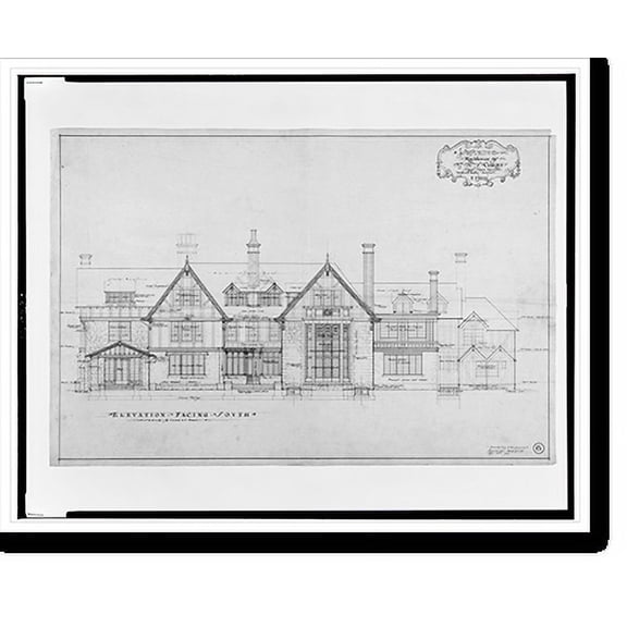 Historic Print, [Library (Chevy Chase Library"), Chevy Chase, Maryland. Front and interior, elevation and plan].Arthur B. Heaton, architect.", 16" x 20"