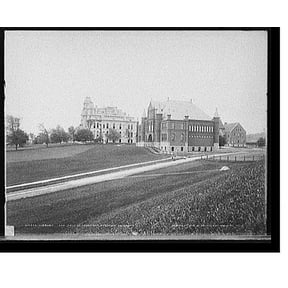 Historic Print, Library and Hall of Languages, Syracuse University, 18" x 24"