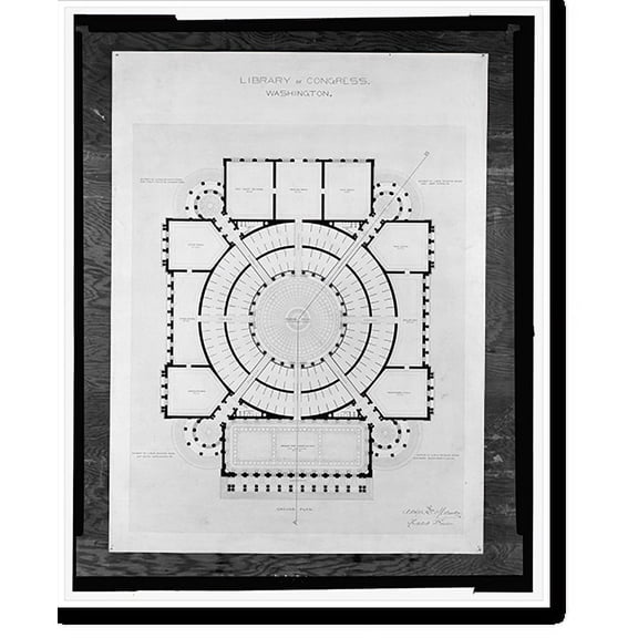 Historic Print, [Library of Congress, Washington, D.C. Floor plan], 18" x 24"