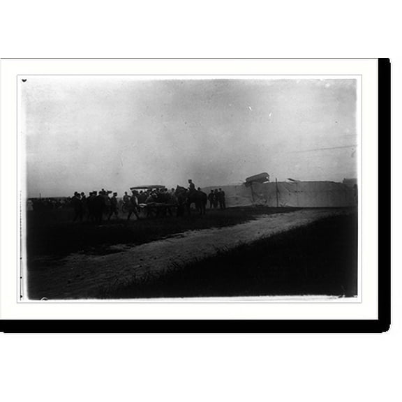 Historic Print, Lieutenant Selfridge, fatally injured, being carried out by civilians and soldiers, 18" x 24"