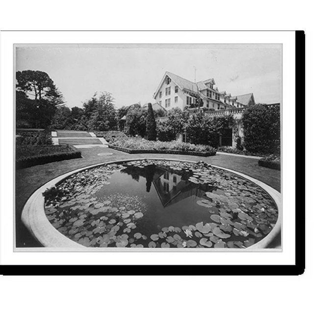 Historic Print, [Lily pond and garden with Hotel Del Monte in background, Del Monte, Calif.], 16