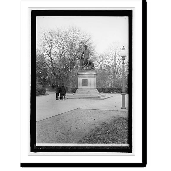 Historic Print, Lincoln statue, Lincoln Pk., 16" x 20"