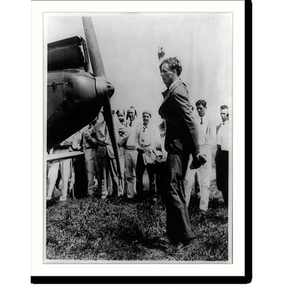 Historic Print, Lindbergh in front of the Spirit of St. Louis - 2, 18" x 24"
