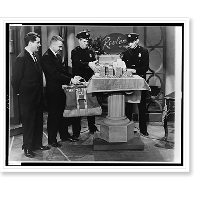 Historic Print, Little Rock dentist bags big money prize on television quiz name game, 16" x 20