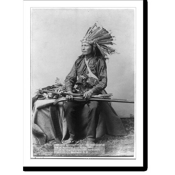 Historic Print, Little, the instigator of Indian revolt at Pine Ridge, 1890.photo and copyright 1891 by Grabill, Deadwood, S.D., 18" x 24"