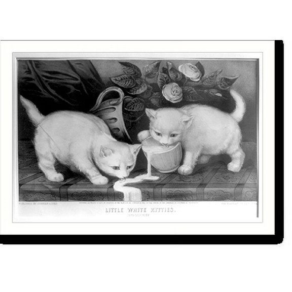 Historic Print, Little white kitties: into mischief, 18" x 24"