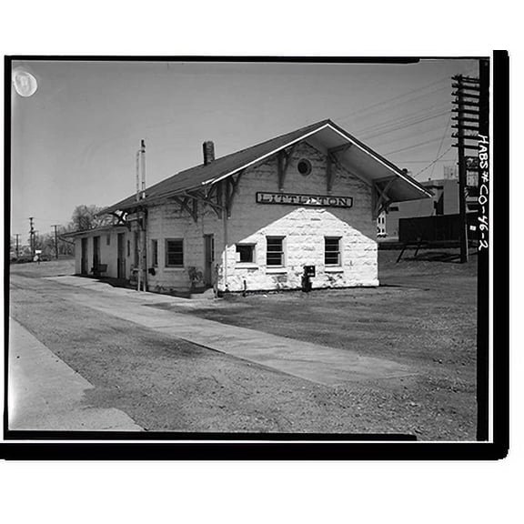 Historic Print, Littleton Denver & Rio Grande Western Depot, 2199 West Littleton Boulevard, Littleton, Arapahoe County, CO - 2, 18" x 24"