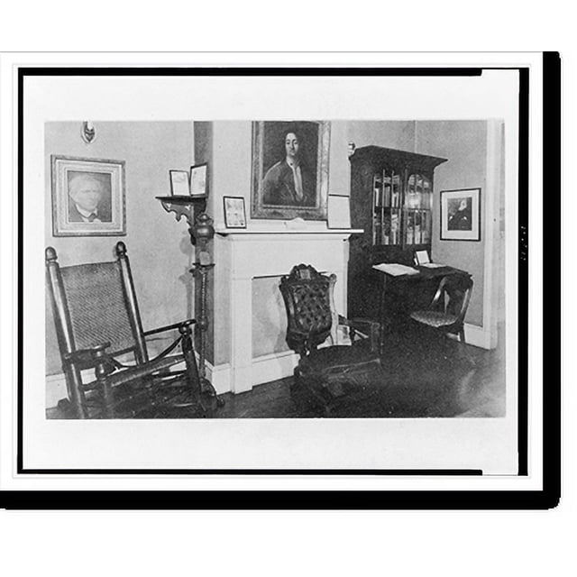 Historic Print, Living room of Walt Whitman's house at 330 Mickle St
