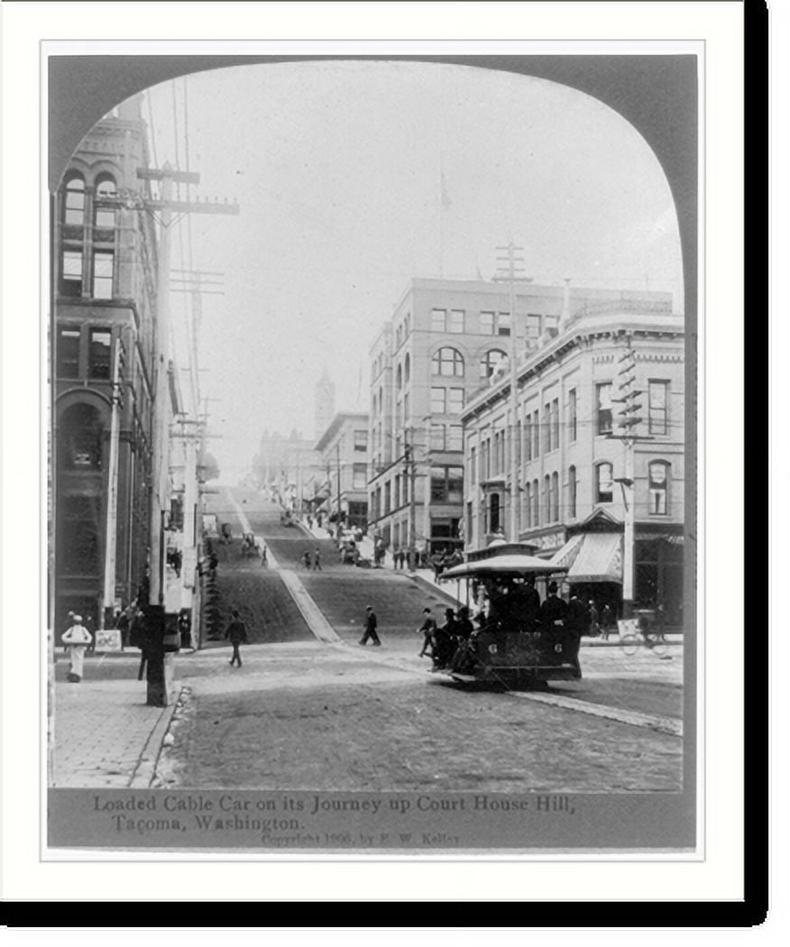 Historic Print, Loaded cable car, Court House hill, Wash., 18