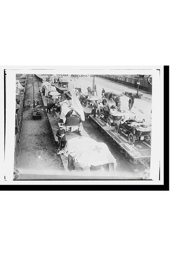 Historic Print, Loading German Red Cross supplies, 18" x 24"