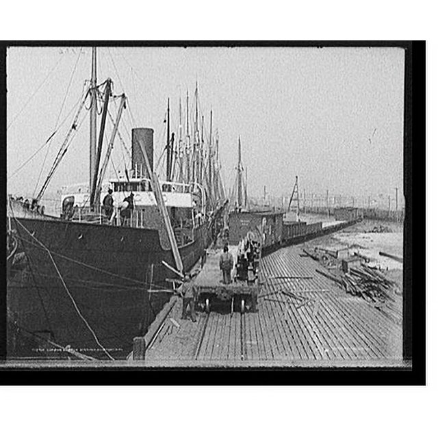 Historic Print, Loading lumber steamer, Gulfport, Miss., 16" x 20"