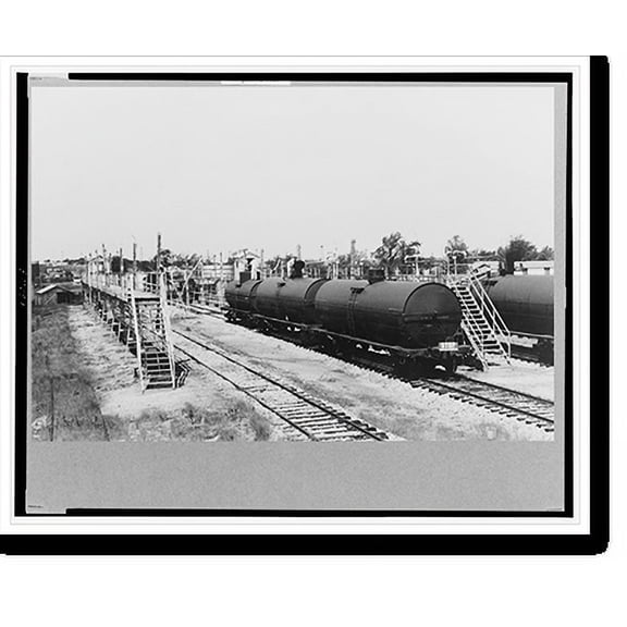 Historic Print, Loading platform for tank cars, Seminole oil field, Oklahoma, 18" x 24"