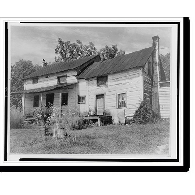 Historic Print, Log farmhouse, Roanoke County, Virginia, 16" x 20