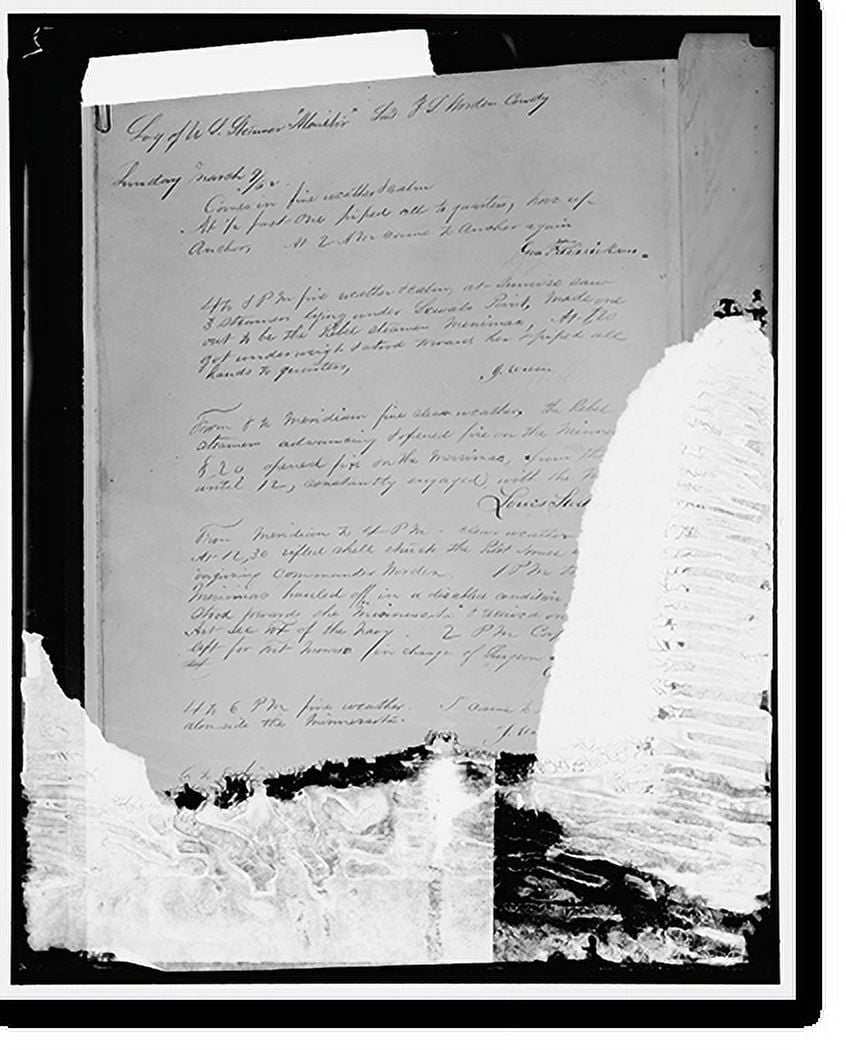 Historic Print, Log of U.S. Steamer Monitor, Lieut. J.L. Worden, Comd