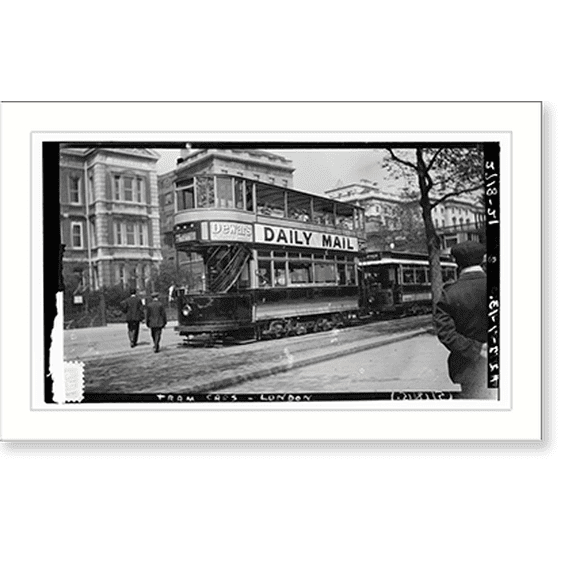 Historic Print, London tram cars, 18" x 24"