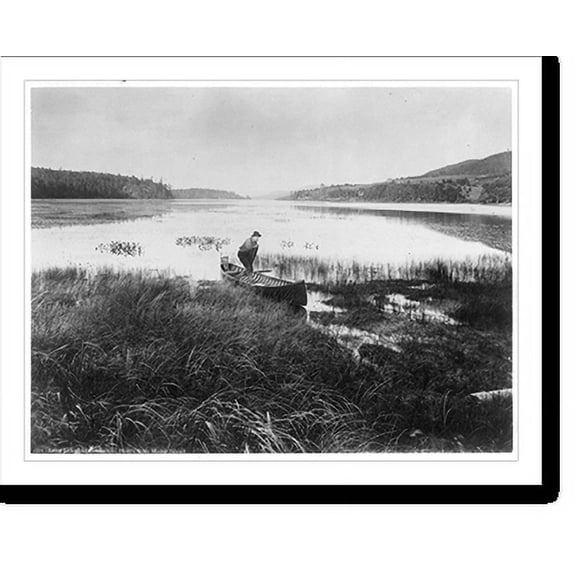 Historic Print, Long Lake, Adirondacks. North from Moose Island, 18" x 24"