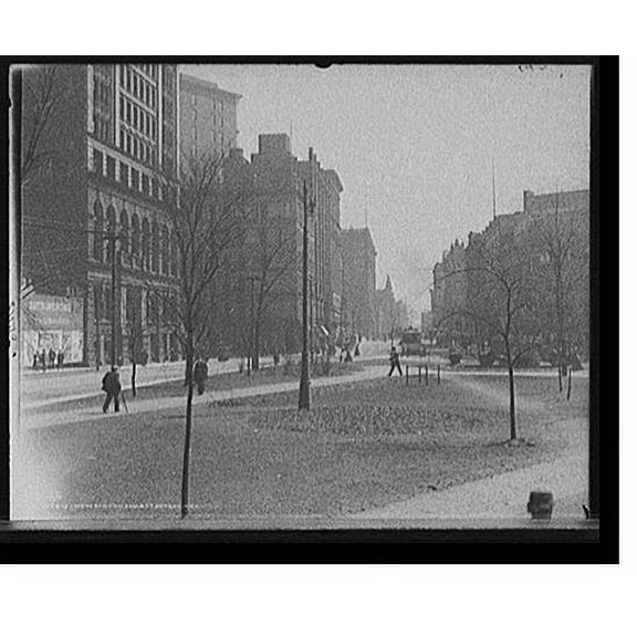 Historic Print, Looking down Griswold St., Detroit, Mich., 18" x 24"