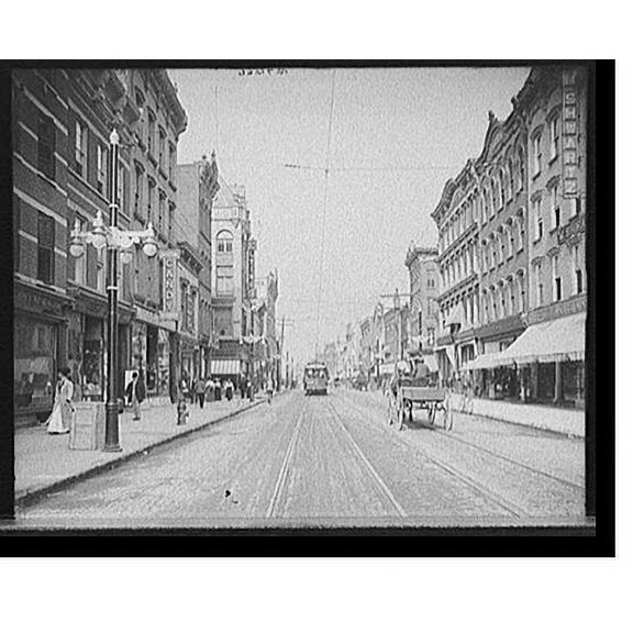 Historic Print, [Looking south toward Liberty Street intersection, possibly town in New England], 18" x 24"