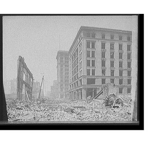Historic Print, Looking up Post St. from Kearney St., San Francisco, Cal., 18" x 24"