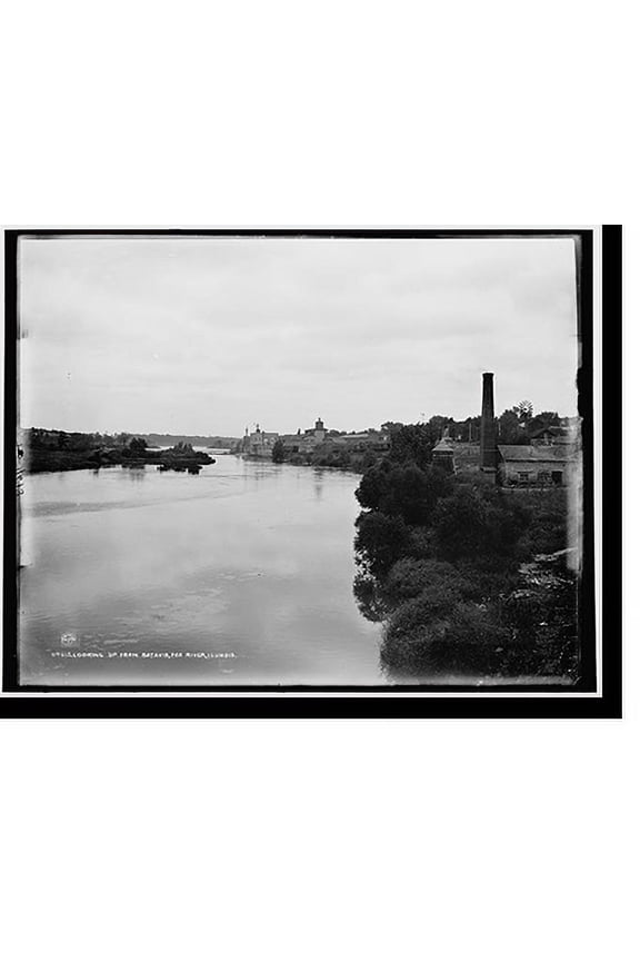 Historic Print, Looking up from Batavia, Fox River, Illinois, 18" x 24"