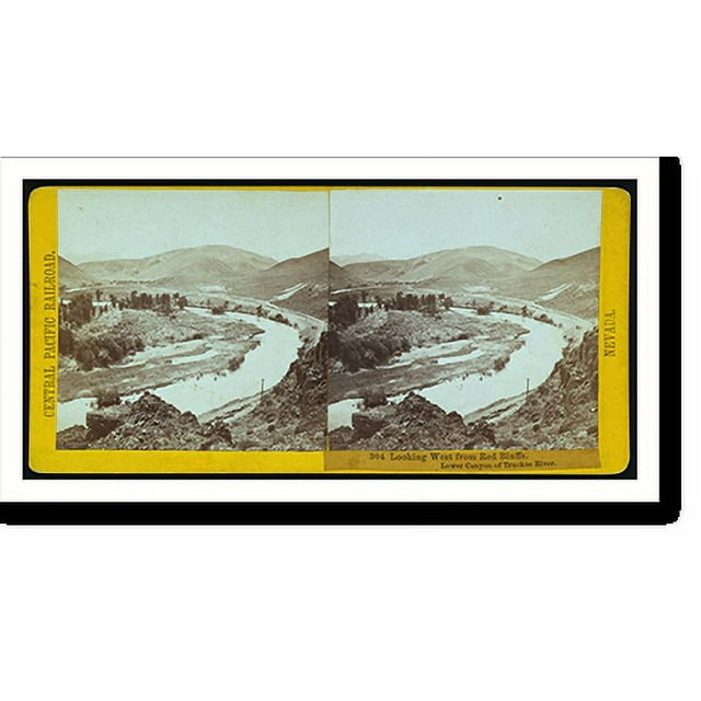 Historic Print, Looking west from Red Bluffs. Lower canyon of Truckee