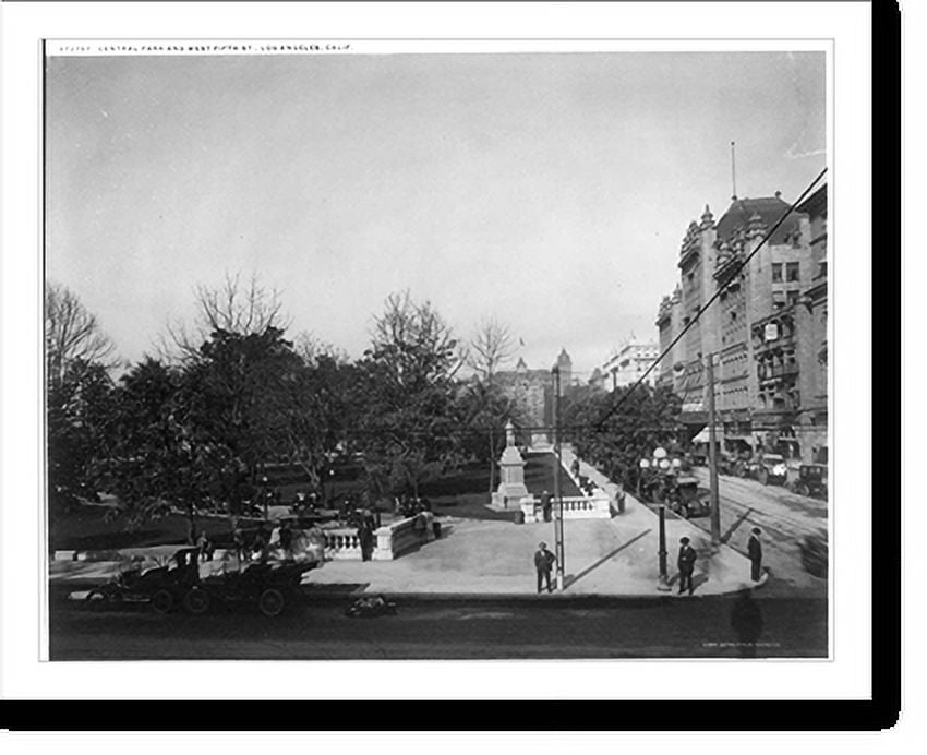 Historic Print, Los Angeles, Calif. Central Park and West Fifth St
