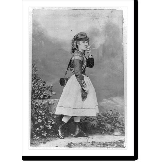 Historic Print, [Lotta Crabtree, full-length portrait in costume for a theatrical role, smoking a cigar], 18" x 24"