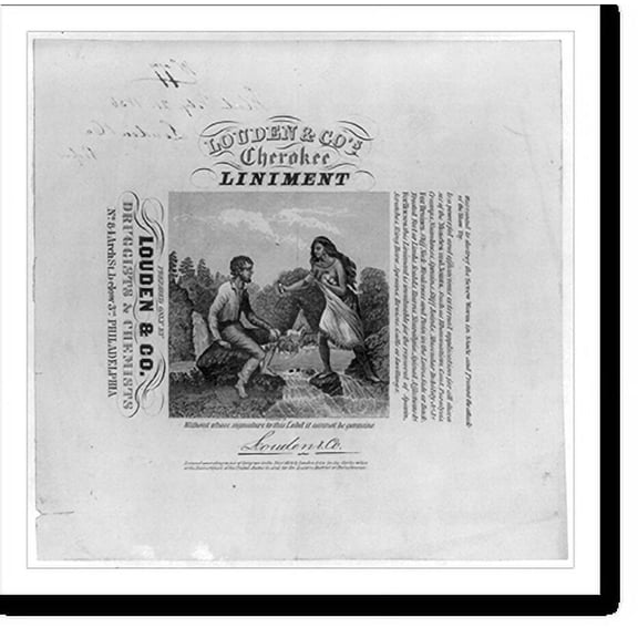 Historic Print, Louden & Co.'s Cherokee Liniment, 16" x 20"