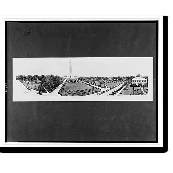 Historic Print, Louisiana State Capital and grounds, Baton Rouge, La., 16" x 20"