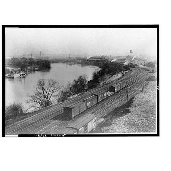 Historic Print, Louisville & Nashville Railroad, Union Station Train Shed, Water Street, opposite Lee Street, Montgomery, Montgomery County, AL - 15, 18" x 24"