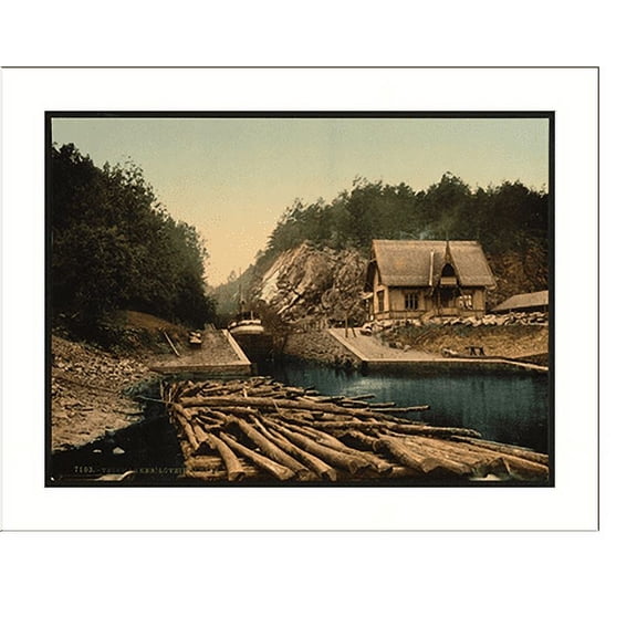 Historic Print, Loveid Lock Telemarken (i.e Telemark) Norway, 18" x 24"