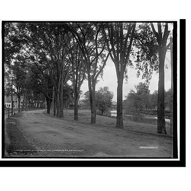 Historic Print, Lower State Street and Winooski River, Montpelier, Vt