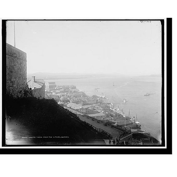 Historic Print, Lower town from the Citadel, Quebec, 16" x 20"