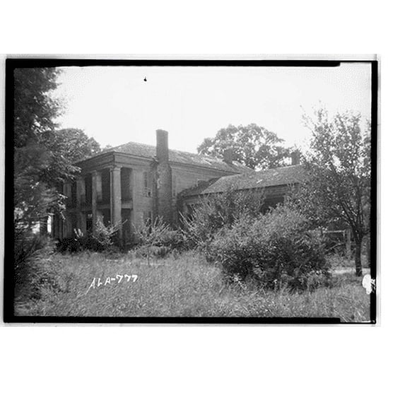 Historic Print, Lowrey-Ford House & Kitchen, Washington Street (County Road 45), Marion vicinity, Perry County, AL, 18" x 24"