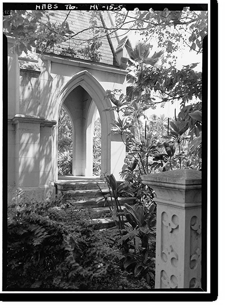 Historic Print, Lunalilo's Tomb, Punchbowl & King Streets (Kawaiahao