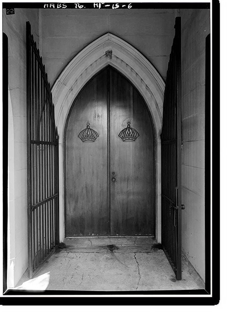 Historic Print, Lunalilo's Tomb, Punchbowl & King Streets (Kawaiahao