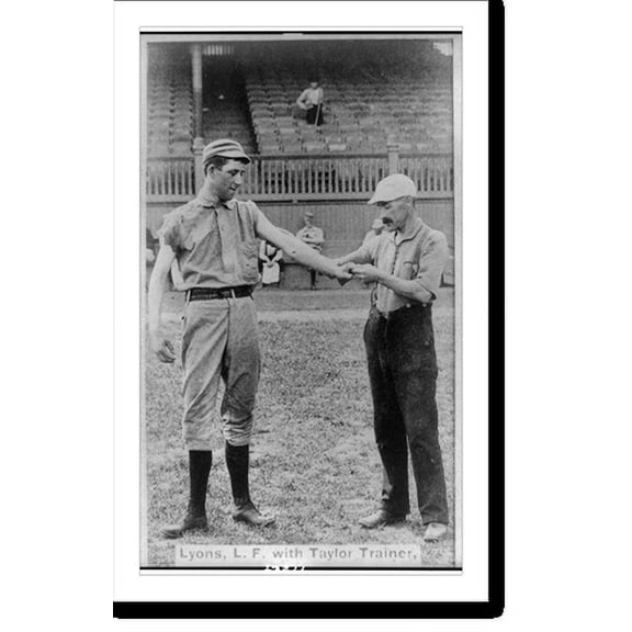 Historic Print, Lyons, l.f. [i.e., Jim Devlin, pitcher], with Taylor, trainer, Philadelphia, 16" x 20"