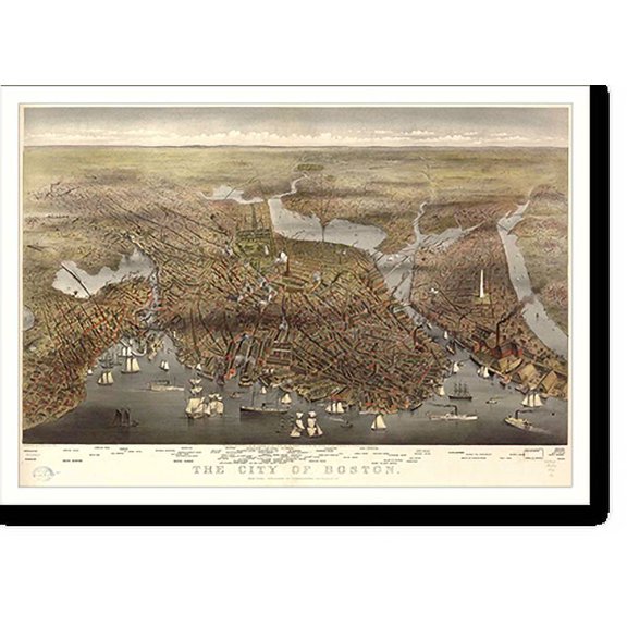 Historic Print, MA Boston 1873, 18" x 24"