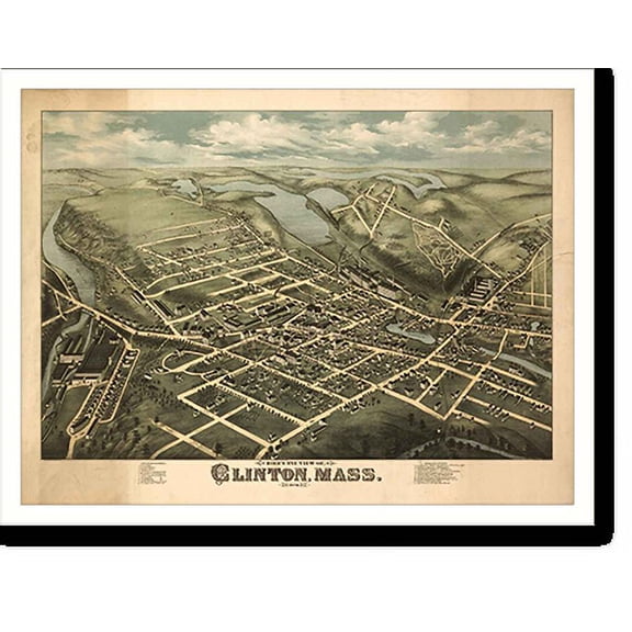 Historic Print, MA Clinton 1876, 16" x 20"