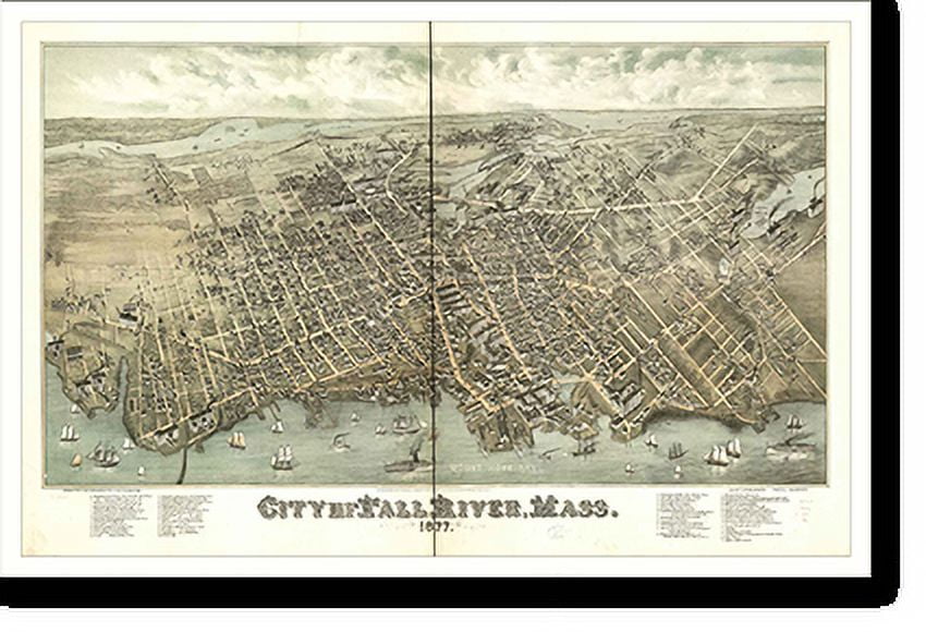 Historic Print, MA Fall River 1877, 16" x 20"