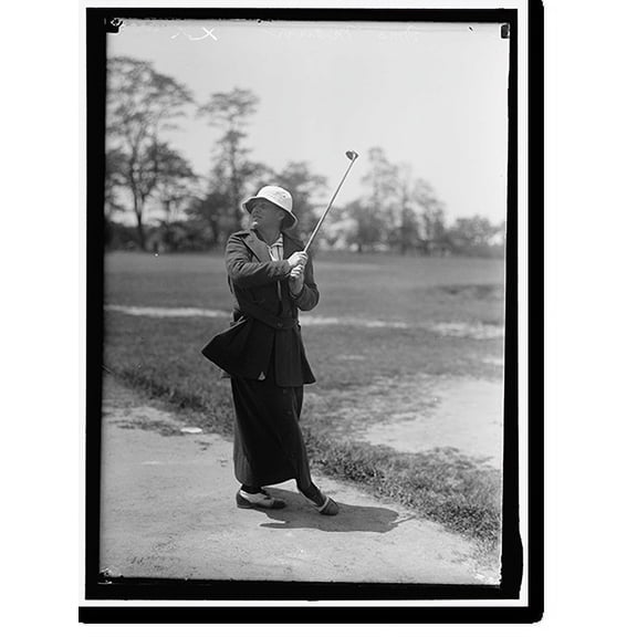 Historic Print, MANN, MRS. PLAYING GOLF, 18" x 24"