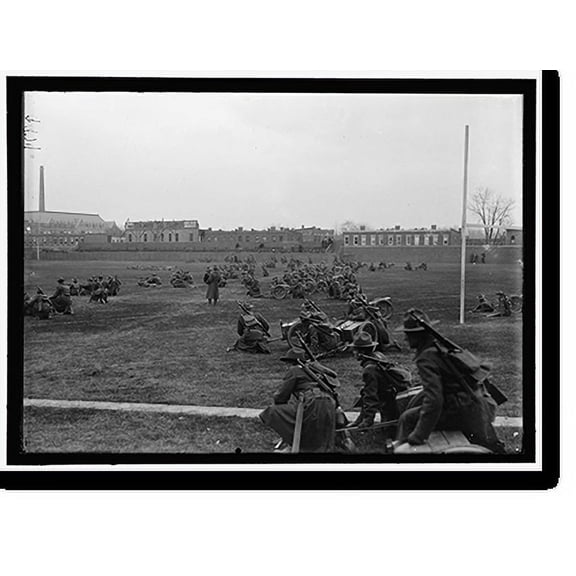 Historic Print, MARINE CORPS, U.S.N. MACHINE GUN UNIT DEMONSTRATION AT BALL PARK - 3, 18" x 24"
