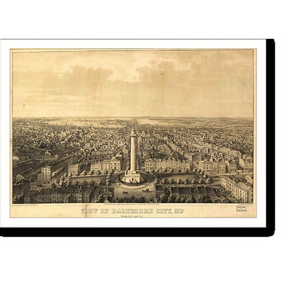 Historic Print, MD Baltimore 1862 MAP, 18" x 24"