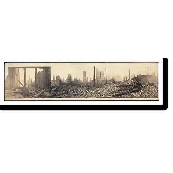 Historic Print, MD Baltimore Street Fire 1904 PHOTO, Width 7" x Length 36"