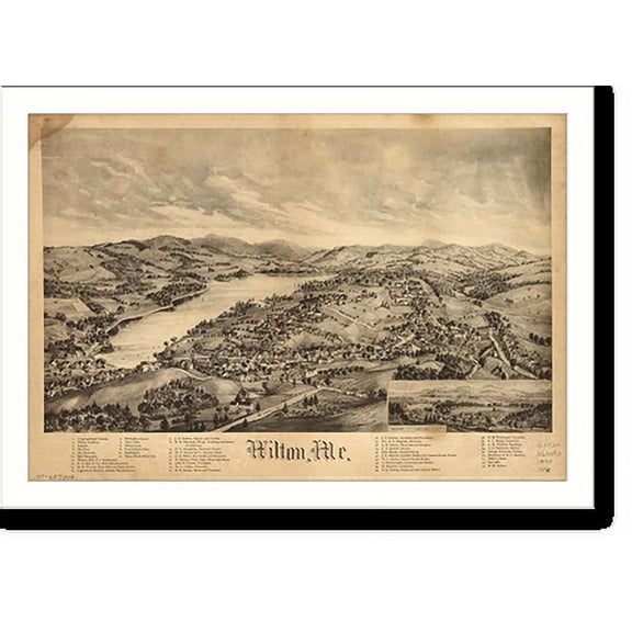 Historic Print, ME Wilton 1895 MAP, 16" x 20"